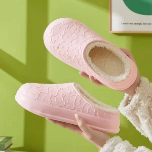 Women’s EVA Slides Comfortable Outdoor Printed Cartoon Slippers With Soft Fabric Insole Latest Winter Shoes For Couples