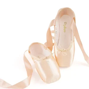 Women’s Girls Ballet Shoes Satin Flat Heel Ribbon Tie up Adult Kids Pointe Practice Dance Shoes