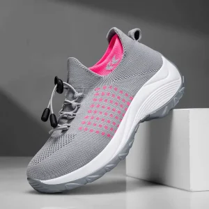 Women’s Slip On Textile Mesh Upper Lightweight Breathable Cushioned Sporty Casual Shoes Slip Resistant All Seasons