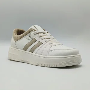 Women’s Soft Spring Running Shoes Comfortable White Lace-Up Sneakers PU Upper Mesh Midsole PVC Outsole Lining Toe