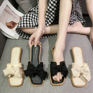 Women’s Summer Square Buckle Transparent Casual Slippers Beach Holiday Soft Bottom Open Toe Non Slip Sandals Shoes