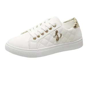 Women’s Thick-Soled Soft Leather Toe Lace-up Shoes Casual Comfortable Breathable Sneakers