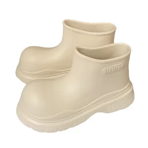 XIXITIAO Fashionable Plain Color Ladies Plastic Rain Boots Women Shoes Waterproof Rain Boots Girls