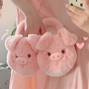 XIXITIAO pink Women Fashion Winter Cotton slippers Bedroom Women’s Fuzzy Slipper Warm Indoor Fluffy slippers for Women