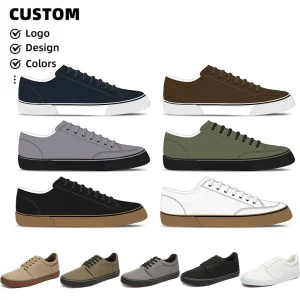 XRH Factory New Customized Logo Men Canvas Sneakers Casual Walking Mens Flats Lace Up Men Canvas Shoes