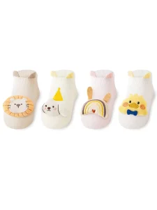 Xiangyi Cute Cartoon Baby Socks Cotton Seamless Anti Slip Toddler Newborn Socks Silicone Grips for Boys Girls 0 3 Years