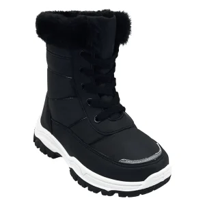 YL 25112 Fashion Black Thermal Warm Outdoor Comfort Unisex Waterproof Children’s Winter Snow Boots for Kids