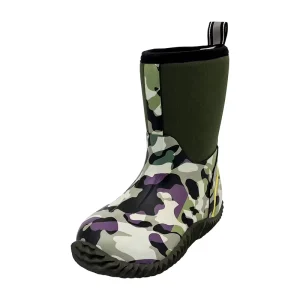 YL 25144 Mid Calf Outdoor Comfortable Neoprene Water Resistant Children’s Rain Boots for Kids
