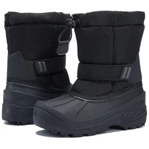 YL 25379 Black Thermal Warm Outdoor Non slip Water Resistant Kids Winter Snow Boots for Children