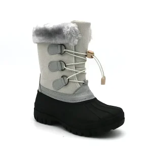 YL Grey TPR Outsole Anti Slip Waterproof Thermal Warm Winter Snow Boots for Kids