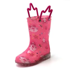 YL062 Fashion Pink Mid Calf Waterproof Kids Girls Children’s PVC Rain Boots for Garden