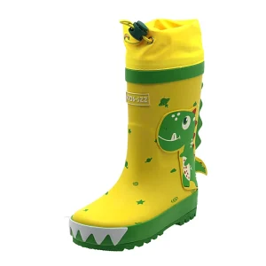 YLK297 Mid Calf Unisex Cartoon Dinosaur Waterproof Rubber Kids Children’s Rain Boots for Toddlers