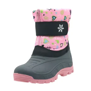 YLK446 Pink Outdoor Waterproof Children’s Girls Winter Snow Boots for Kids