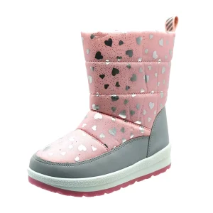 YLK458 Non-slip Thick Sole Pink Fashion Thermal Warm Winter Nyloon Kids Children’s Snow Boots for Girls