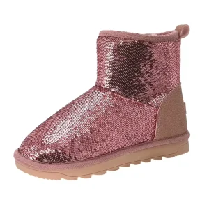 YLK484 Comfortable Soft Fashion Pink Thermal Indoor Anti slip Children’s Winter Shoes Boots For Girls
