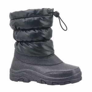 YLK496 Fashion Black Mid Calf Outdoor Anti slip Thermal Warm Children’s Winter Shoes Snow Boots for Kids