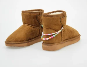YLR602 Customized Brown Soft Unisex Indoor Warm Fur Children’s Winter Snow Boots for Kids
