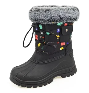 YLS618 Fashion Outdoor Anti-slip Mid Calf Thermal Warm Waterproof Children Winter Snow Boots for Kids