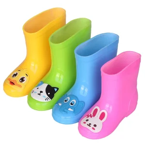 Yellow Duck Rabbit Cat Elephant Kids Rain Boots Children PVC Color Boots Waterproof Kids Cute Rain Boots for Boy and Girl