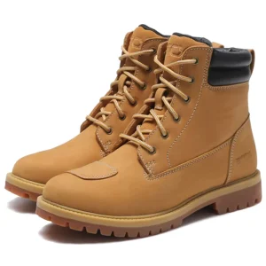 Yellow Nubuck Leather Casual Safety Protective Riding Motorcycle Shoes for Men Kids