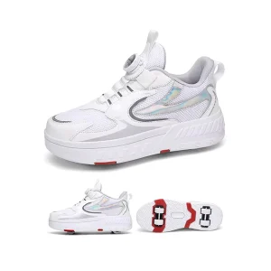 ZHOYA Beginner’s Four-wheel Walking Shoes Student Version 6-12 Year Old Boys’ Sports Ice Skates with Wheels Skate Sneakers