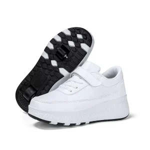 ZHOYA Double Wheel Walking Shoes for Beginners Roller Skating Teenagers Dual use Shoes Lightweight Version Retractable Wheels