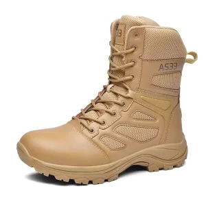 Zstep Dropshipping Outdoor Wear Combat Climbing Trekking Zipper Mid Calf Tactical Boots Kids Boots OEM Big Size Men Hiking Boots