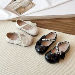 fairy Style Shallow Mouth Soft Sole Flat Bottom Paired with Skirt Pearl Paired with Girls’ Single Shoes