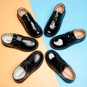 hui Leather Shoes Soft Sole Academy School shoes Formal Black & White All Season student shoes