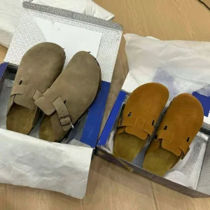 s Kids Single Shoes Summer Autumn Cowhide Heightened Cork Sole Slides New Style Winter Spring Full Half for Slippers